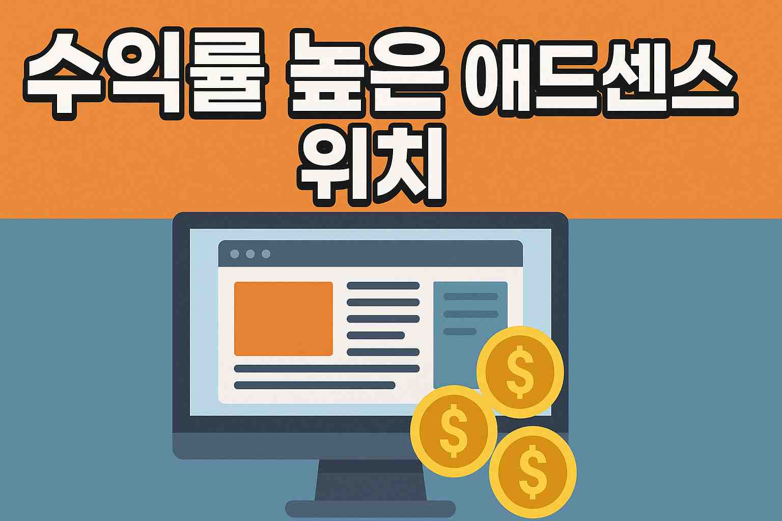 수익률 높은 애드센스 위치 이미지
